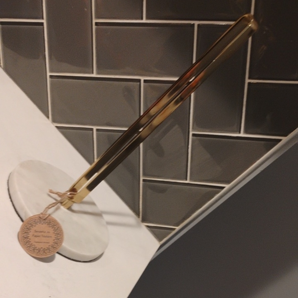 Better Homes And Gardens Gold and White Paper Towel Holder
